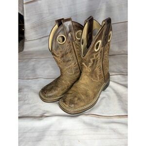 Smoky Mountain Jesse Cowboy Boots Brown Crackle Leather 3662c Kids 9